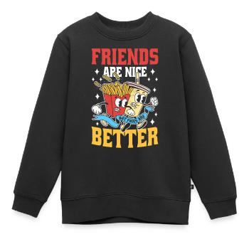 Aber Pommes Sind Besser Gebratene Kartoffeln - Kinder Premium Organic Sweatshirt - Schwarz - Vorne - AI Model Kid Female (0cm)