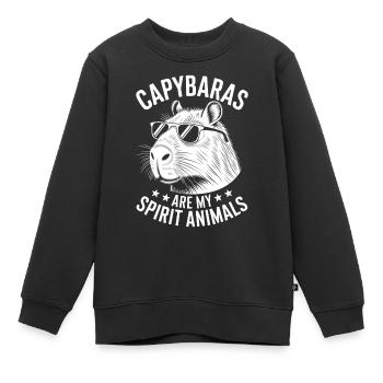 Capybara Spruch Lustiges Capybara Geschenk - Kinder Premium Organic Sweatshirt - Schwarz - Vorne - AI Model Kid Female (0cm)