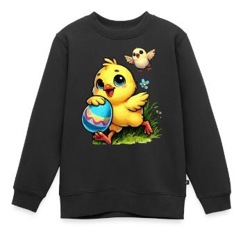 poussins Pâques - Sweat Premium enfant bio - noir - Devant - AI Model Kid Female (0cm)