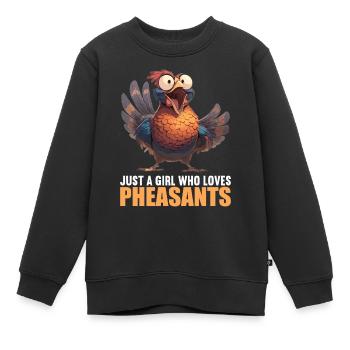 Fasane Fasan - Kinder Premium Organic Sweatshirt - Schwarz - Vorne - AI Model Kid Female (0cm)