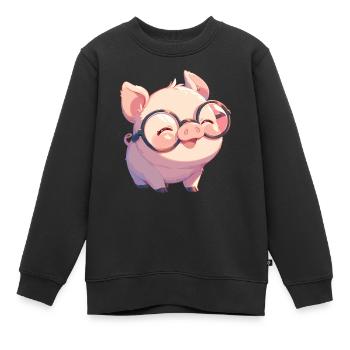 Schweine Schwein - Kinder Premium Organic Sweatshirt - Schwarz - Vorne - AI Model Kid Female (0cm)