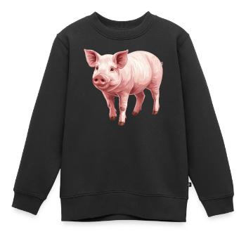Cochon Cochon - Sweat Premium enfant bio - noir - Devant - AI Model Kid Female (0cm)