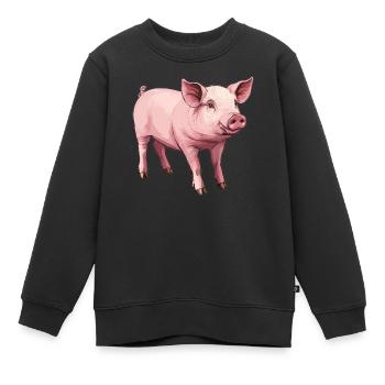 Cochon Cochon - Sweat Premium enfant bio - noir - Devant - AI Model Kid Female (0cm)