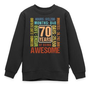70 ans ! Cadeau d’anniversaire 70e anniversaire - Sweat Premium enfant bio - noir - Devant - AI Model Kid Female (0cm)