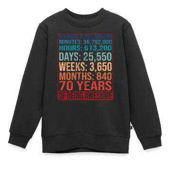 70 ans ! Cadeau d’anniversaire 70e anniversaire - Sweat Premium enfant bio - noir - Devant - AI Model Kid Female (0cm)