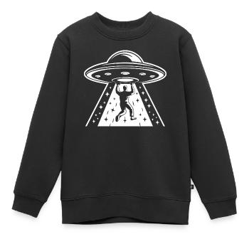 Amateur d’OVNI - Sweat Premium enfant bio - noir - Devant - AI Model Kid Female (0cm)
