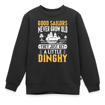 Lustige Matrose Jolle Segelboot Meer Kapitän Segeln - Kinder Premium Organic Sweatshirt - Schwarz - Vorne - AI Model Kid Female (0cm)