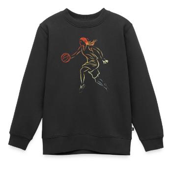 Weiblicher Basketballer - Kinder Premium Organic Sweatshirt - Schwarz - Vorne - AI Model Kid Female (0cm)