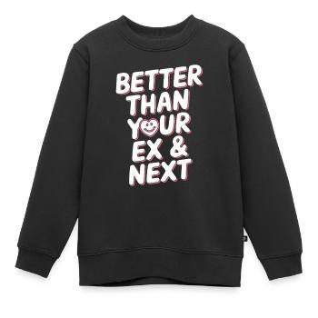 Better Than Your Ex & Next Breakup Single Party - Kids Premium Organic Sweatshirt - black - Front - AI Model Kid Female (0cm)