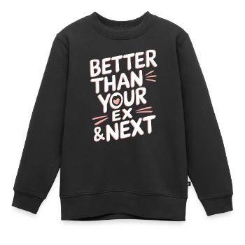 Better Than Your Ex & Next Breakup Single Party - Kids Premium Organic Sweatshirt - black - Front - AI Model Kid Female (0cm)
