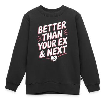 Better Than Your Ex & Next Breakup Single Party - Kids Premium Organic Sweatshirt - black - Front - AI Model Kid Female (0cm)
