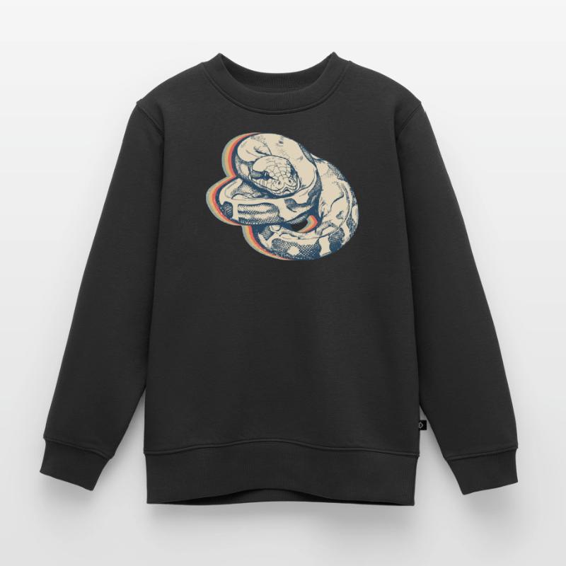 Kugelpython Schlange Retro Line Art Kinder Premium Organic Sweatshirt