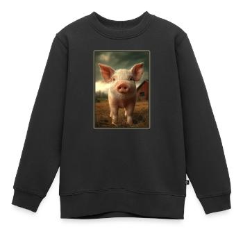 Cochon Cochon - Sweat Premium enfant bio - noir - Devant - AI Model Kid Female (0cm)