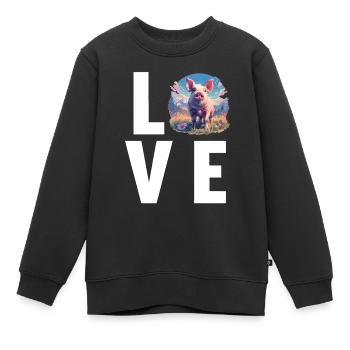 Cochon Cochon - Sweat Premium enfant bio - noir - Devant - AI Model Kid Female (0cm)