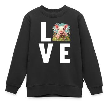 Cochon Cochon - Sweat Premium enfant bio - noir - Devant - AI Model Kid Female (0cm)