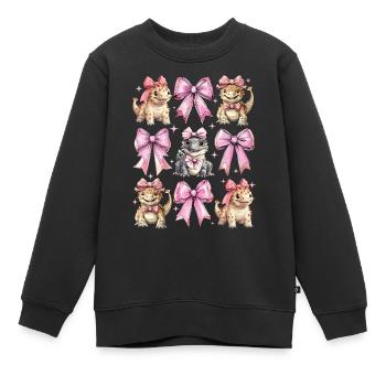Coquette Arc Ankylosaure Dinosaure Fille - Sweat Premium enfant bio - noir - Devant - AI Model Kid Female (0cm)