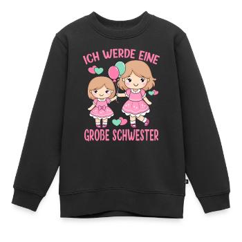 I Will Be Big Sister 2026 Princess - Kids Premium Organic Sweatshirt - black - Front - AI Model Kid Female (0cm)