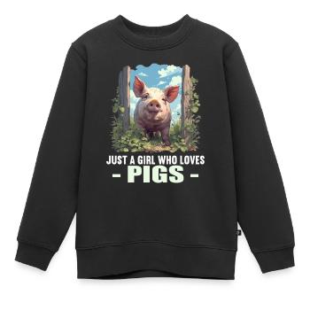 Cochon Cochon - Sweat Premium enfant bio - noir - Devant - AI Model Kid Female (0cm)