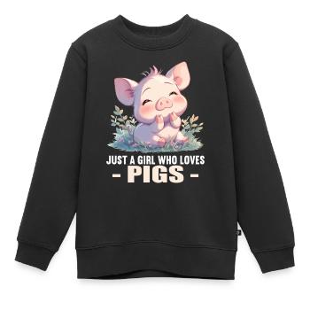 Cochon Cochon - Sweat Premium enfant bio - noir - Devant - AI Model Kid Female (0cm)