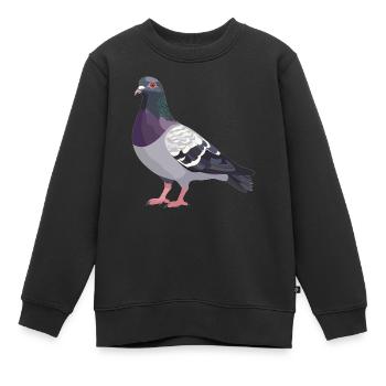 Tauben Taube - Kinder Premium Organic Sweatshirt - Schwarz - Vorne - AI Model Kid Female (0cm)