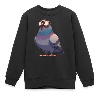 Tauben Taube - Kinder Premium Organic Sweatshirt - Schwarz - Vorne - AI Model Kid Female (0cm)