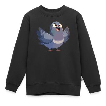 Tauben Taube - Kinder Premium Organic Sweatshirt - Schwarz - Vorne - AI Model Kid Female (0cm)