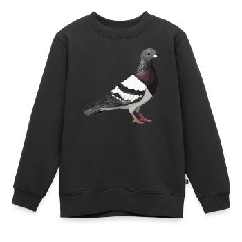Pigeons Pigeon - Sweat Premium enfant bio - noir - Devant - AI Model Kid Female (0cm)