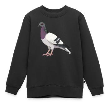 Tauben Taube - Kinder Premium Organic Sweatshirt - Schwarz - Vorne - AI Model Kid Female (0cm)