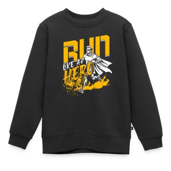Marathon Marathonläufer Run Like A Hero - Kinder Premium Organic Sweatshirt - Schwarz - Vorne - AI Model Kid Female (0cm)