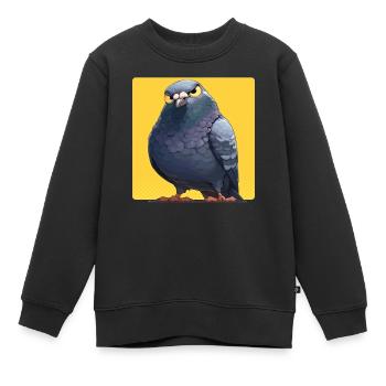 Tauben Taube - Kinder Premium Organic Sweatshirt - Schwarz - Vorne - AI Model Kid Female (0cm)