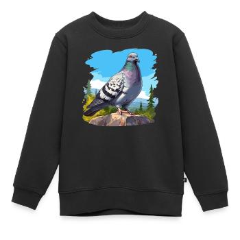 Pigeons Pigeon - Sweat Premium enfant bio - noir - Devant - AI Model Kid Female (0cm)