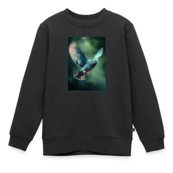 Tauben Taube - Kinder Premium Organic Sweatshirt - Schwarz - Vorne - AI Model Kid Female (0cm)