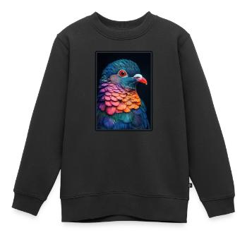 Tauben Taube - Kinder Premium Organic Sweatshirt - Schwarz - Vorne - AI Model Kid Female (0cm)