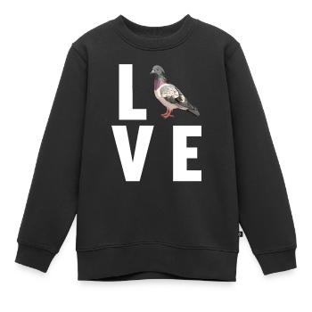 Tauben Taube - Kinder Premium Organic Sweatshirt - Schwarz - Vorne - AI Model Kid Female (0cm)