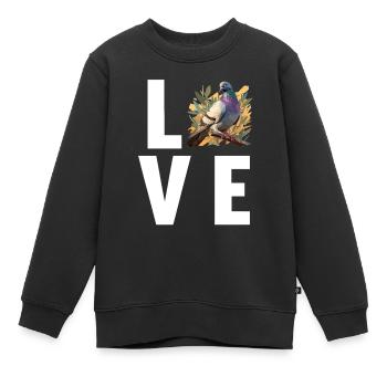 Tauben Taube - Kinder Premium Organic Sweatshirt - Schwarz - Vorne - AI Model Kid Female (0cm)