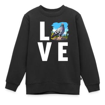 Tauben Taube - Kinder Premium Organic Sweatshirt - Schwarz - Vorne - AI Model Kid Female (0cm)