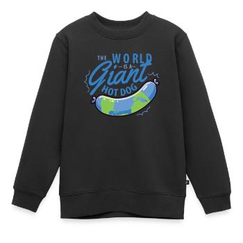 Die Welt Ist Ein Riesiger Hotdog - Kinder Premium Organic Sweatshirt - Schwarz - Vorne - AI Model Kid Female (0cm)