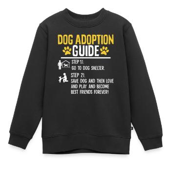 Adoption de chien Guide Patte Adopter Refuge Chien d’accueil - Sweat Premium enfant bio - noir - Devant - AI Model Kid Female (0cm)