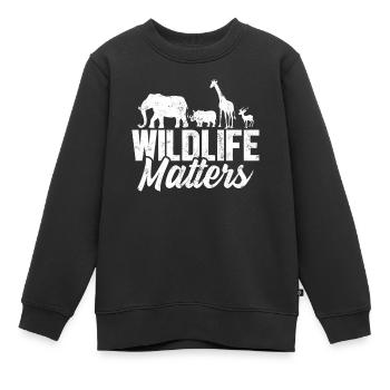 Wildlife Matters Wildlife Rescue Pflegetier - Kinder Premium Organic Sweatshirt - Schwarz - Vorne - AI Model Kid Female (0cm)
