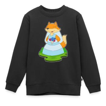 Renard Voile de mariée Mariage - Sweat Premium enfant bio - noir - Devant - AI Model Kid Female (0cm)