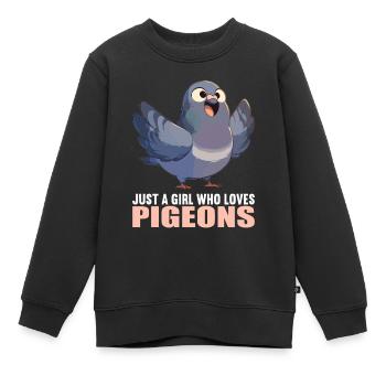 Pigeons Pigeon - Sweat Premium enfant bio - noir - Devant - AI Model Kid Female (0cm)