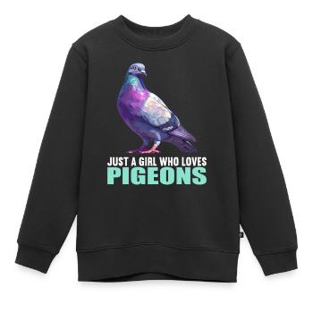 Pigeons Pigeon - Sweat Premium enfant bio - noir - Devant - AI Model Kid Female (0cm)