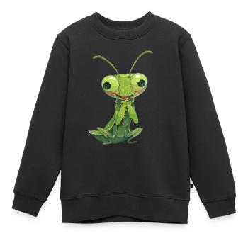 Mantes religieuses Mantes religieuses - Sweat Premium enfant bio - noir - Devant - AI Model Kid Female (0cm)