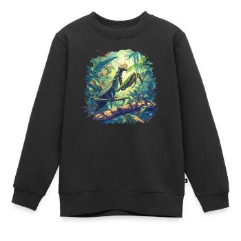 Mantes religieuses Mantes religieuses - Sweat Premium enfant bio - noir - Devant - AI Model Kid Female (0cm)