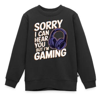 Désolé, je peux vous entendre mais je joue jeu gamer - Sweat Premium enfant bio - noir - Devant - AI Model Kid Female (0cm)