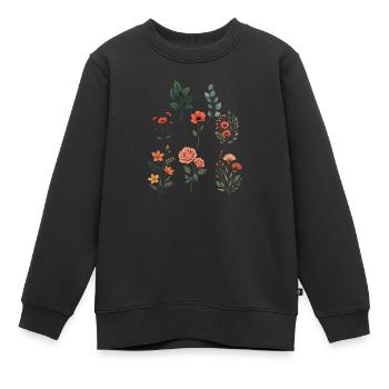 Verschiedene florale botanische Sets - Kinder Premium Organic Sweatshirt - Schwarz - Vorne - AI Model Kid Female (0cm)