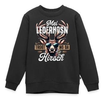 Trachtenshirt Herren Trachten T-Shirt Lederhosen - Kinder Premium Organic Sweatshirt - Schwarz - Vorne - AI Model Kid Female (0cm)
