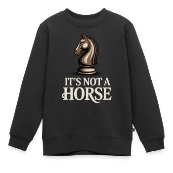 Es ist kein Pferd Schach Ritter Spiel Schachbrett - Kinder Premium Organic Sweatshirt - Schwarz - Vorne - AI Model Kid Female (0cm)