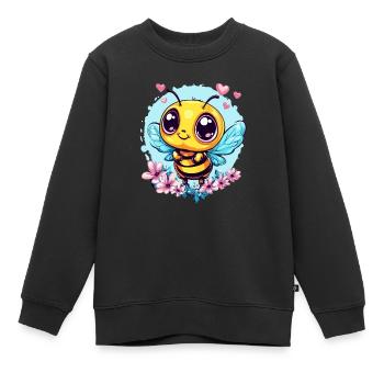 Liebevolle Honigbiene - Kinder Premium Organic Sweatshirt - Schwarz - Vorne - AI Model Kid Female (0cm)