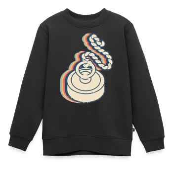 Magnet Angeln Magnet Fischer Retro Line Art - Kinder Premium Organic Sweatshirt - Schwarz - Vorne - AI Model Kid Female (0cm)